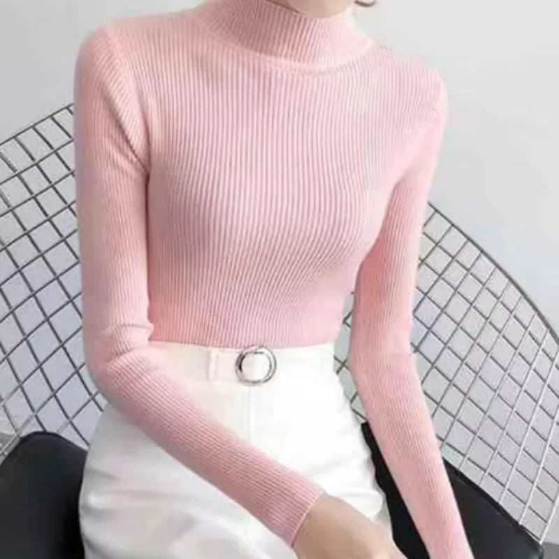 Mock Neck Knitted Sweater