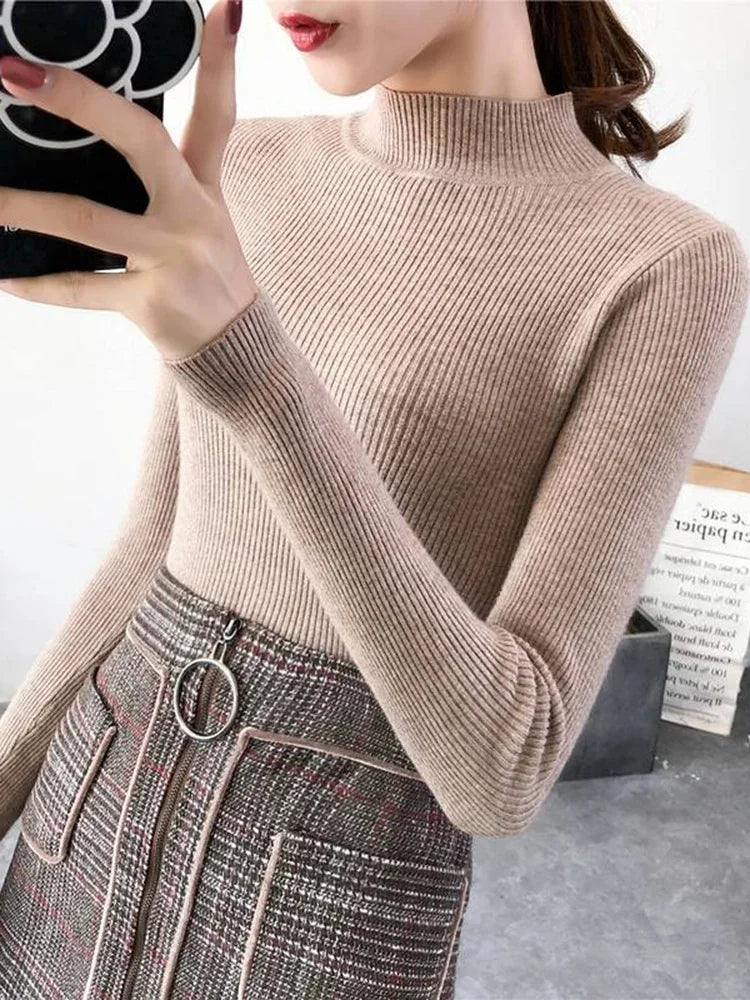 Mock Neck Knitted Sweater