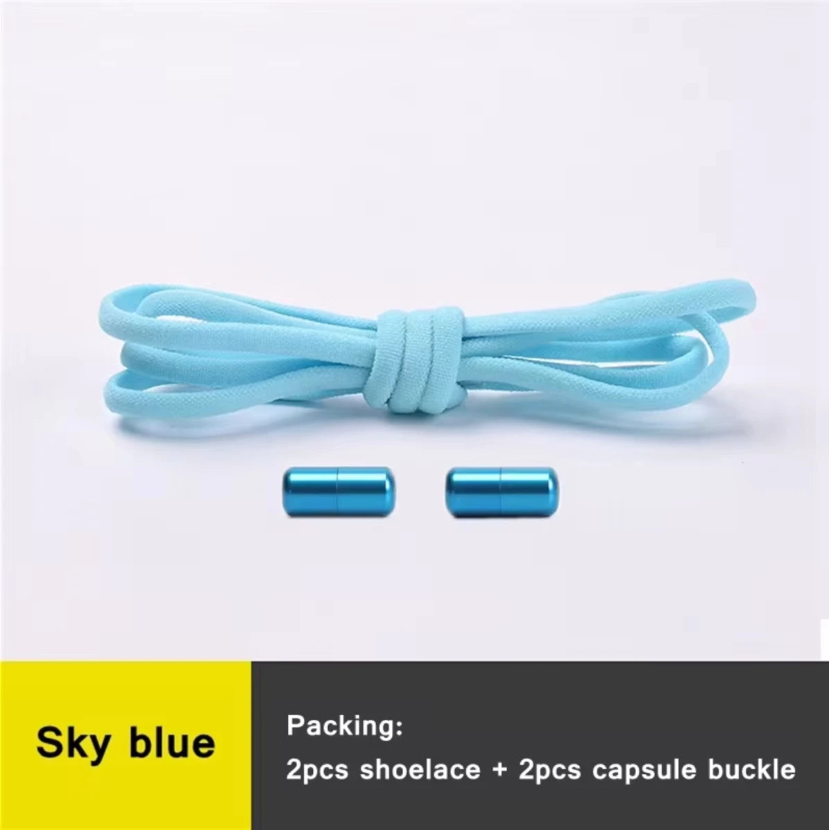 1 Pair Non-Removable Shoelaces Capsule Buckle Elastic Design for Fashionable Board and Sports Shoes