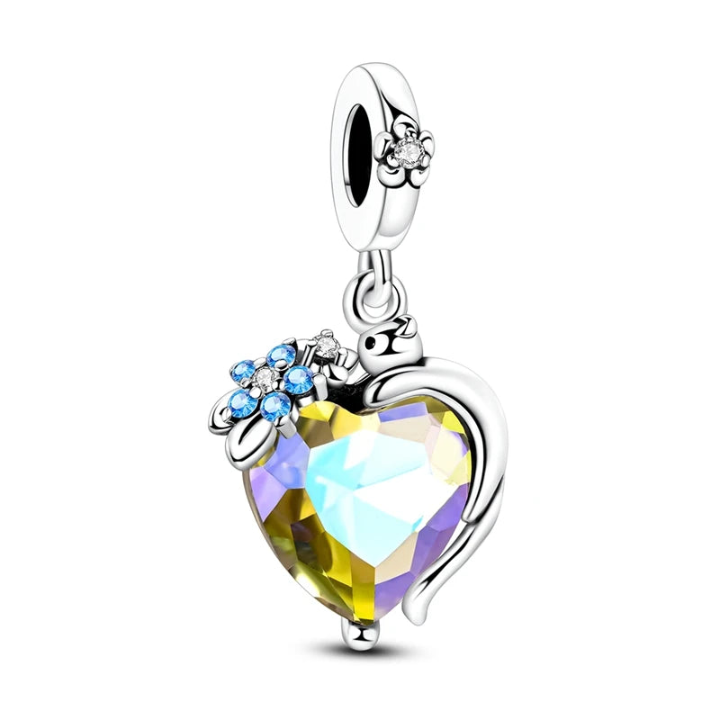 New 925 Sterling Silver Charms Beads Pendants Tree of Life Turtle Love Gemstone Sunflower Charms For Women Bracelet Jewelry Gift