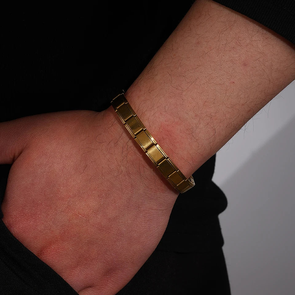 Italian Stainless Steel Square Bracelet