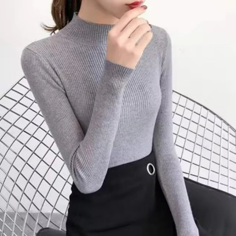 Mock Neck Knitted Sweater